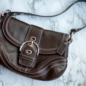 Small chocolate brown Coach purse